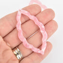 4 Acrylic Open Leaf Charms LIGHT PINK Terrazzo 2.5" chs5975