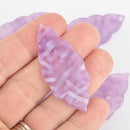 4 Acrylic Leaf Charms LAVENDER PURPLE PEARL Terrazzo 2" chs5978