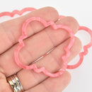 4 Acrylic Clover Flower Charms ROSE PINK PEARL Terrazzo 2" chs5991