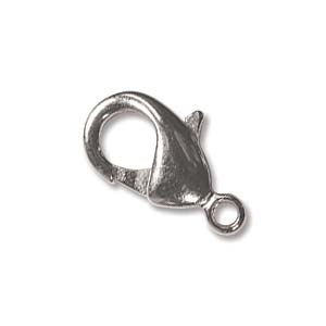 144 Silver Plated Lobster Clasps, 15mm, fcl0343