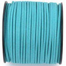 90m Spool of Faux Suede Lacing Cord, TEAL BLUE 3mm x 1.5mm cor0154