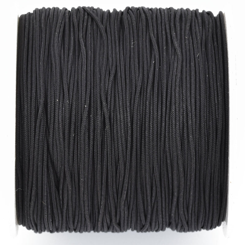 100 yards BLACK Braided Nylon Jewelry Cord, 0.8mm cor0156