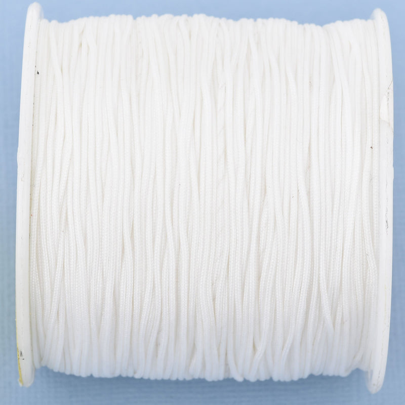 100 yards WHITE Braided Nylon Jewelry Cord, 0.8mm cor0158