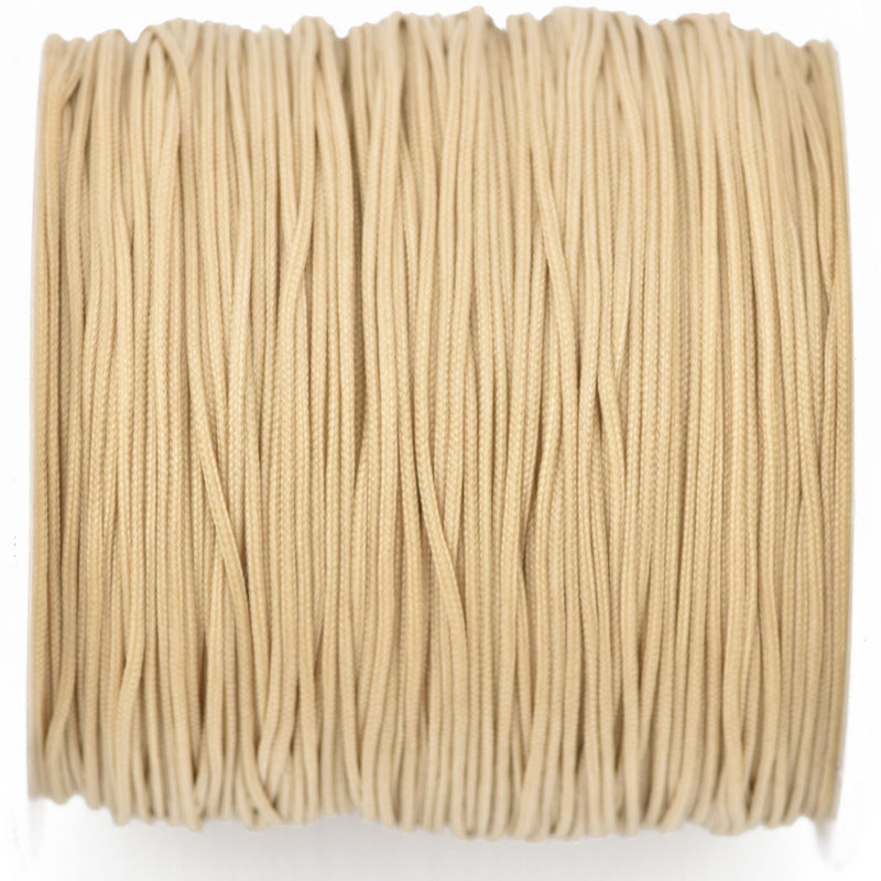 100 yards BEIGE TAN Braided Nylon Jewelry Cord, 0.8mm cor0164