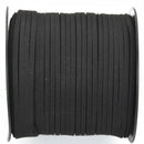 90m Spool of Faux Suede Lacing Cord, BLACK 3mm x 1.5mm cor0173