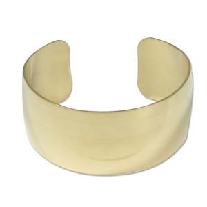 Raw Brass Cuff Bracelet Blank, Domed, 1-1/8" wide, fin1197