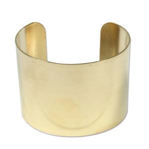 Raw Brass Cuff Bracelet Blank, 2" wide, fin1198