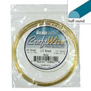 18ga Half Round Craft Wire, Gold Tarnish Resistant, 4 yards (12 feet) wir0129