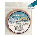18ga Half Round Craft Wire, Rose Gold Tarnish Resistant, 4 yards (12 feet) wir0224