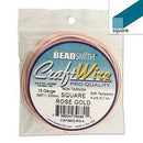 18ga Square Wire, Rose Gold Craft Wire, 4 yards (12 feet), wir0106
