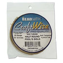20ga Half Round Craft Wire, Fools Gold Tarnish Resistant, 4 yards (12 feet) wir0131