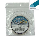 21ga Half Round Craft Wire, Silver Tarnish Resistant, 4 yards (12 feet) wir0132