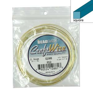 21ga Square Wire, Gold Craft Wire, 4 yards (12 feet), wir0114