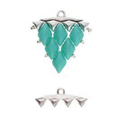 Vani IV GemDuo Bead Ending Antique Silver Plate, x4 pcs, fin1091