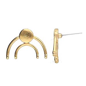 Platani IV  Earring Blanks, 24k Gold Plate, x4 pcs, fin1214