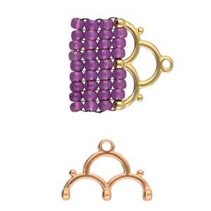 Lakos III 8/0 Bead Ending Rose Gold Plate, x4 pcs, chs7258