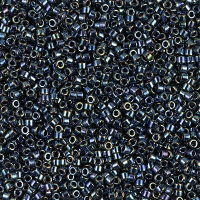 11/0 Delica Gunmetal Iris Dark Gray Seed Beads, Miyuki 7.2g, DB006 bsd0981