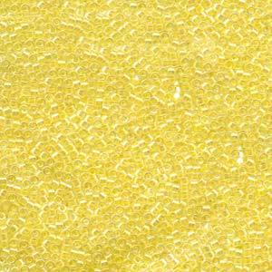 Size 11/0 Miyuki Delica Seed Beads, Opaque Lined Pale Yellow DB053 7.2 grams, bsd0812