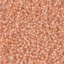 11/0 Delica Pale Pink Peach, Lined Flesh AB Seed Beads, Miyuki 7.2g, DB067 bsd0970