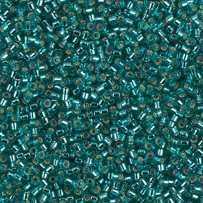 11/0 Delica Caribbean Teal Blue Silver Lined Seed Beads, Miyuki 7.2g, DB1208 bsd0946