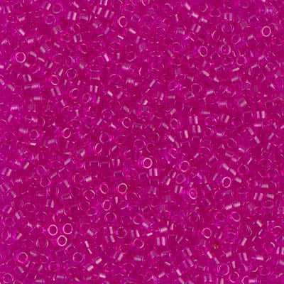 11/0 Delica Transparent Fuchsia Pink Seed Beads, Miyuki 7.2g, DB1310 bsd0922