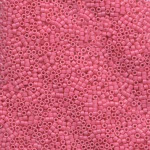 Size 11/0 Miyuki Delica Seed Beads, Dyed Opaque Rose Pink DB1371, 7.2 grams, bsd0831