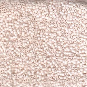 Size 11/0 Miyuki Delica Seed Beads, Matte Opaque Bisque White DB1510, 7.2 grams, bsd0780