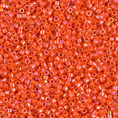 11/0 Delica Opaque Orange AB Seed Beads, Miyuki 7.2g, DB161 bsd0931
