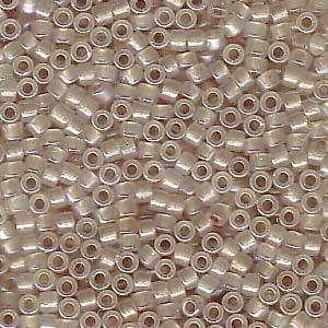 11/0 Miyuki Delica Seed Beads, Beige Lined Opal DB1731, 7.2 grams, bsd0844