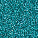 11/0 Delica AB Teal, White Lined Blue Turquoise Seed Beads, Miyuki 7.2g, DB1782 bsd0943