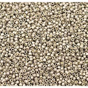 Size 11/0 Miyuki Delica Seed Beads, Duracoat Galvanized Lt Smoky Pewter DB1851, 7.2 grams, bsd0819