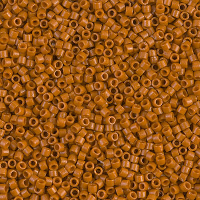 11/0 Delica Opaque Persimmon Orange Brown Duracoat Seed Beads, Miyuki 7.2g, DB2108 bsd0964