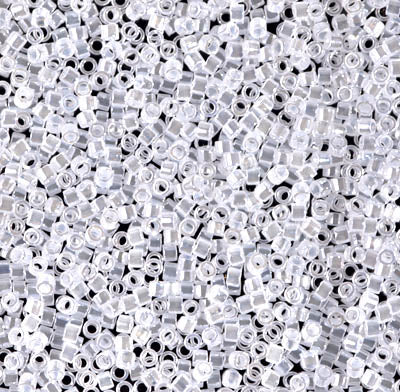 11/0 Delica Lined Crystal, White Luster Seed Beads, Miyuki 7.2g, db231 bsd0983