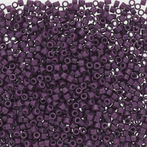 Size 11/0 Miyuki Delica Seed Beads, Duracoat Opaque Dark Purple DB2360, 7.2 grams, bsd1007