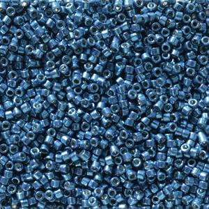 Size 11/0 Miyuki Delica Seed Beads, Duracoat Galvanized Deep Aqua Blue DB2516, 7.2 grams, bsd0751