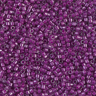 11/0 Delica Luster Lined Pale Blue/Magenta Pink Purple Seed Beads, Miyuki 7.2g, DB281 bsd0962