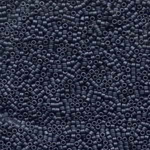 Size 11/0 Miyuki Delica Seed Beads, Matte Blue Gray DB301, 7.2 grams, bsd0836