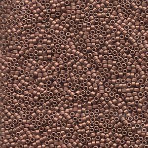 Size 11/0 Miyuki Delica Seed Beads, Matte Copper Plated DB340, 7.2 grams, bsd0788