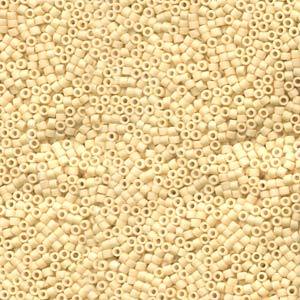 Size 11/0 Miyuki Delica Seed Beads, Opaque Matte Pear Beige DB1581 7.2 grams, bsd0786