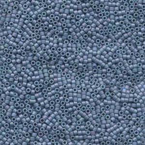 Size 11/0 Miyuki Delica Seed Beads, Matte Metallic Lt Gray Blue DB376, 6.7 grams, bsd0801