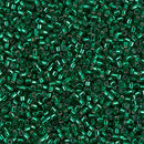 11/0 Delica Emerald Green Silver Lined Seed Beads, Miyuki 7.2g, DB605 bsd0939