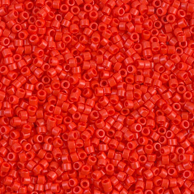 11/0 Delica Opaque Light Siam Red Orange Seed Beads, Miyuki 7.2g, DB727 bsd0925