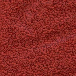 Size 11/0 Miyuki Delica Seed Beads, Opaque Dark Red DB753, 7.2 grams, bsd0806
