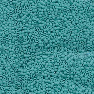 Size 11/0 Miyuki Delica Seed Beads, Matte Opaque Turquoise DB759, 7.2 grams, bsd0759