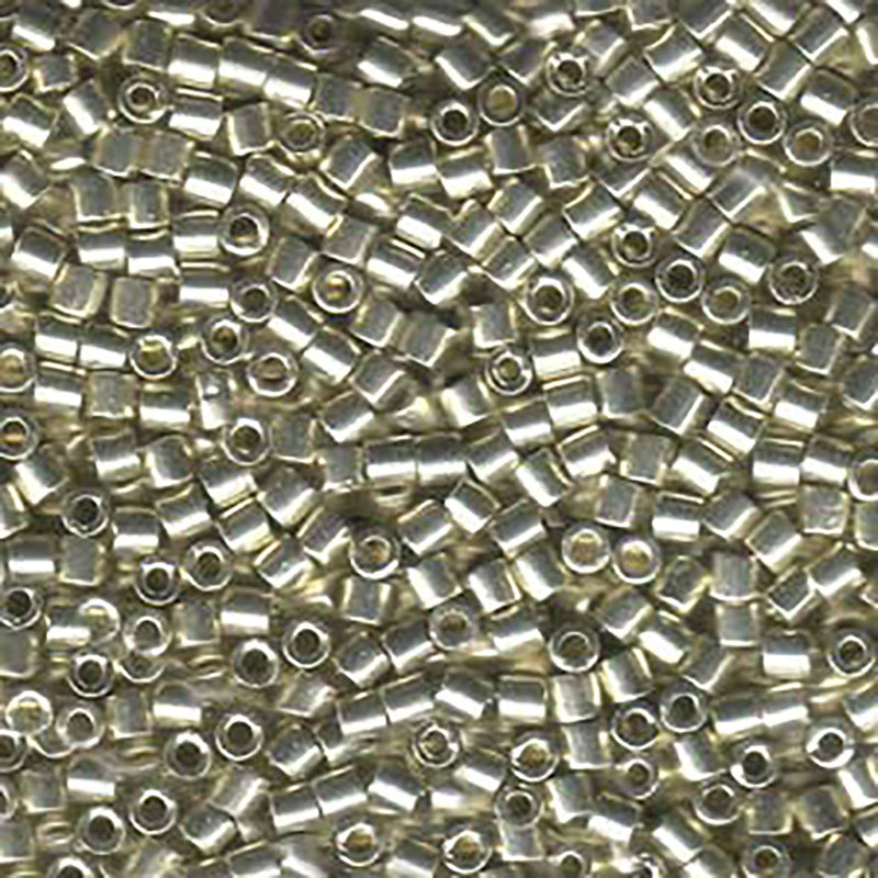 8/0 Miyuki Delica Seed Beads, Galvanized Silver, 6.8 Grams, Color DBL-0035, bsd0480