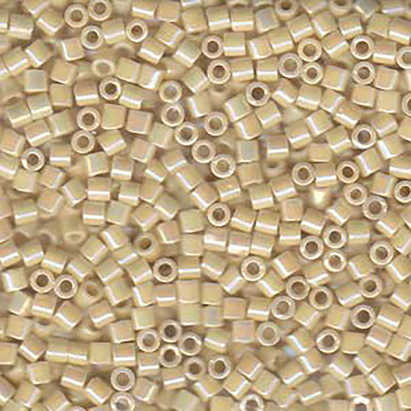 8/0 Miyuki Delica Seed Beads, Opaque Cream AB, 6.8 Grams, Color DBL-0157, bsd0474