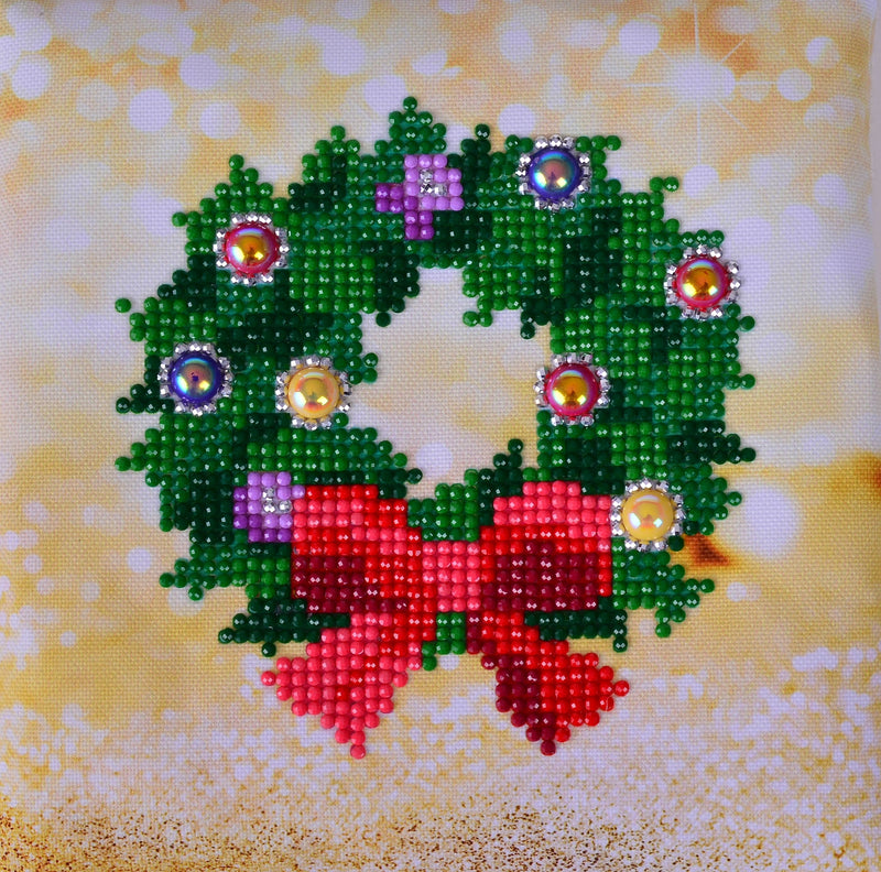 Diamond Painting Kit, CHRISTMAS WREATH, Diamond Dotz, kit0407