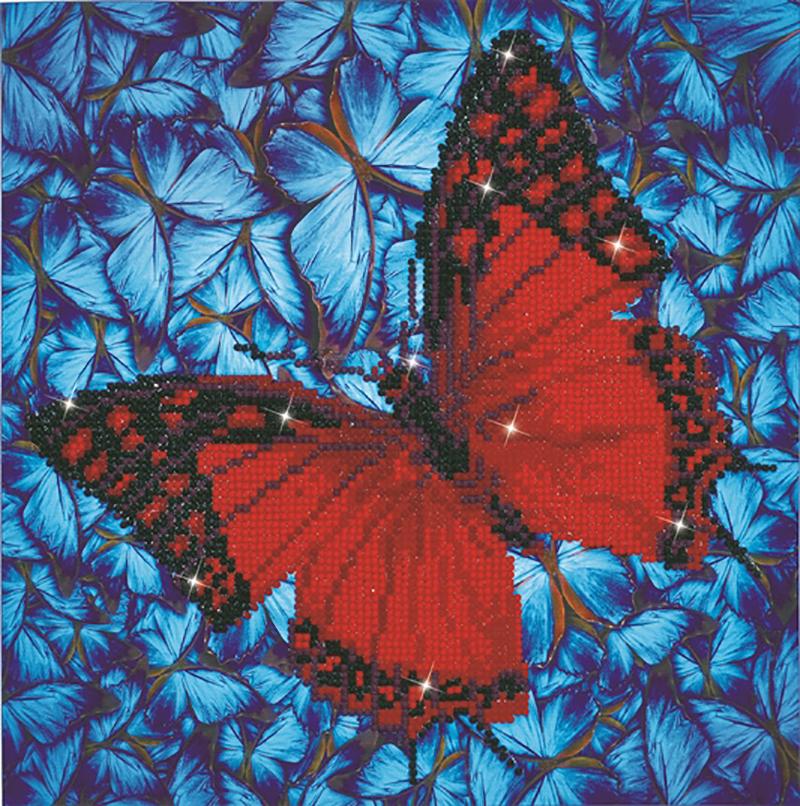 Diamond Painting Kit FLUTTER BY RED Butterfly Diamond Dotz 12x12" kit0201