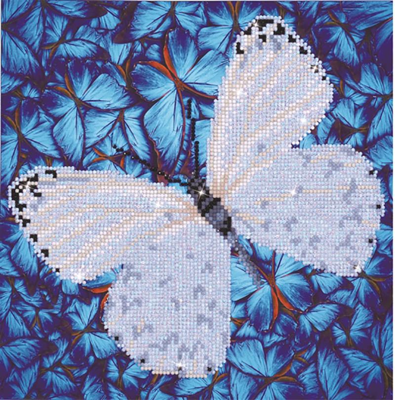 Diamond Painting Kit FLUTTER BY WHITE Butterfly Diamond Dotz 12x12" kit0202