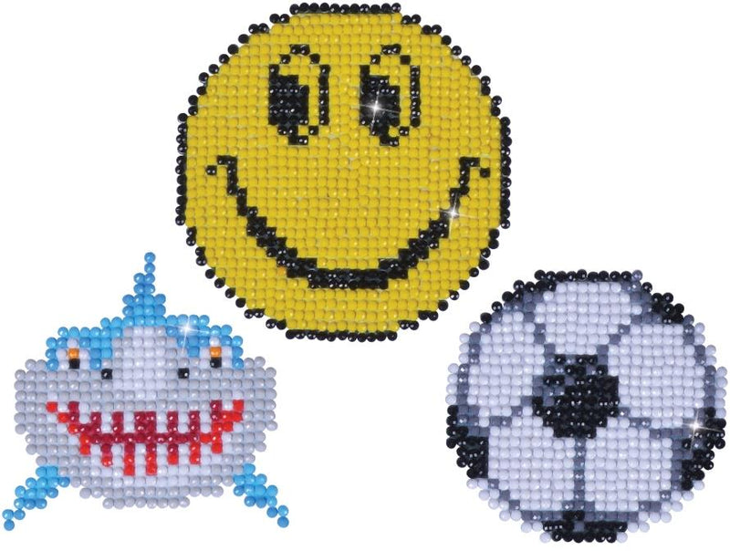 Diamond Dotz SMILE Shark Soccer Ball Sparkle MAGNETS Rhinestone Facet Painting Kit kit0226